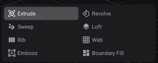 Long-pressing Create