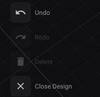 Undo, redo, delete and close