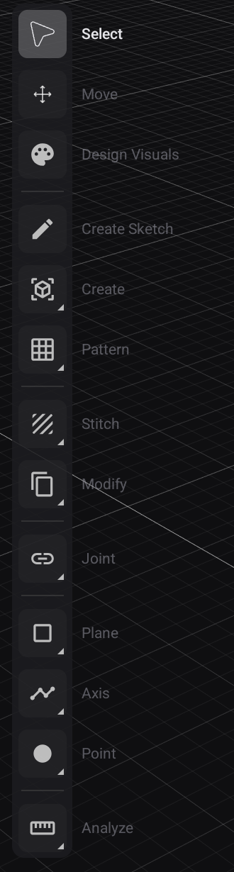 The Surface Modeling rail