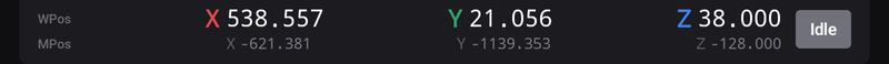 The position readout on the Macros screen