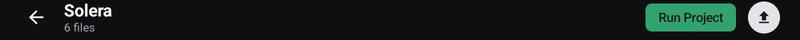 The project header — Run Project, and import