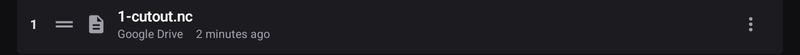 A file row — position, drag handle, name, source and import time