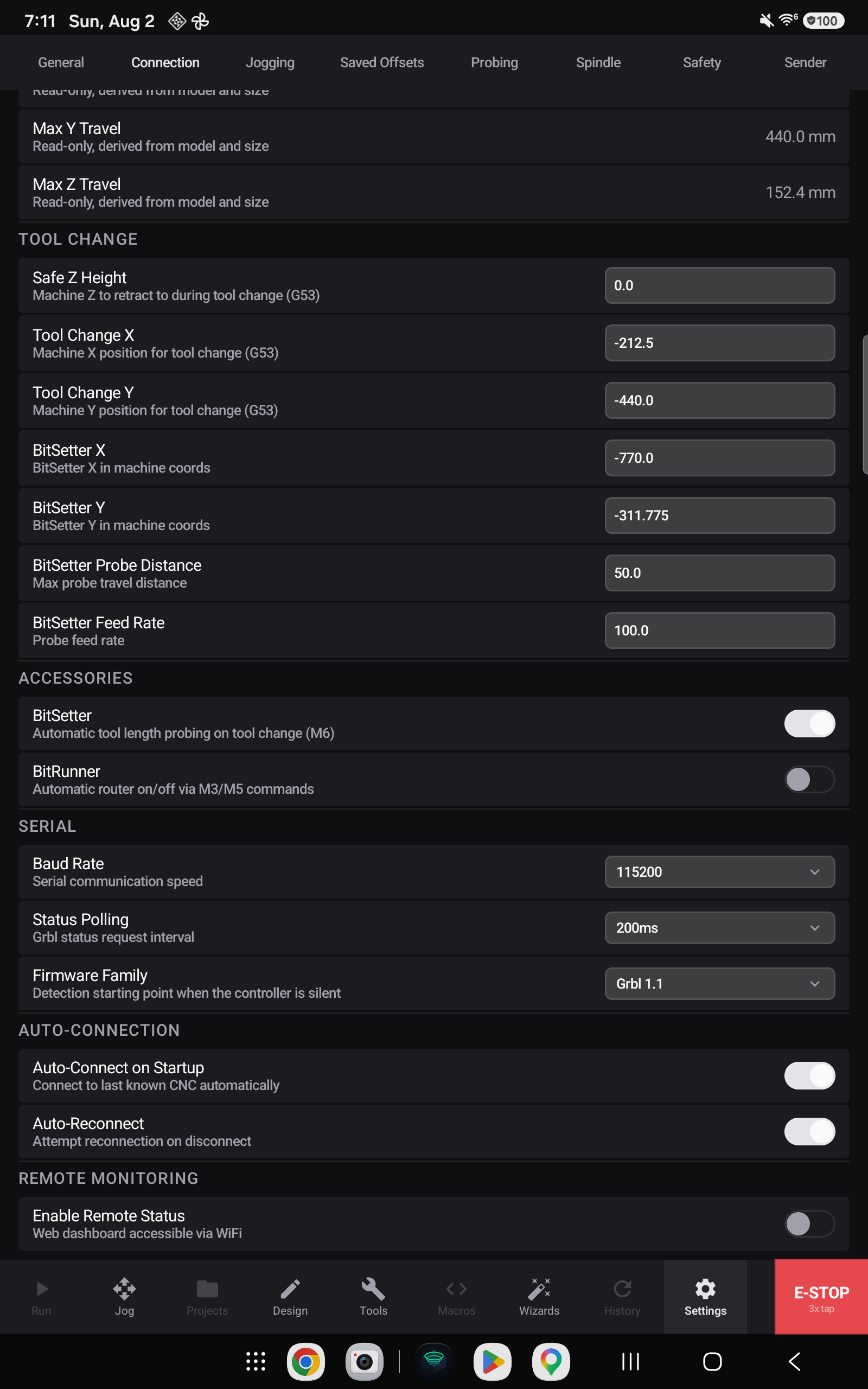 The Connection tab