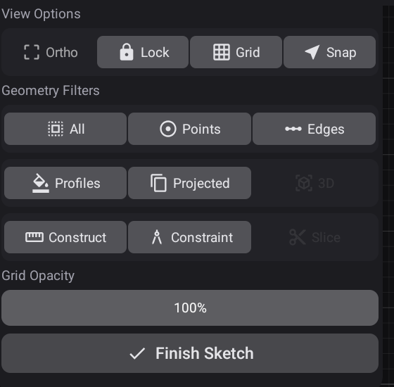 Sketch view options