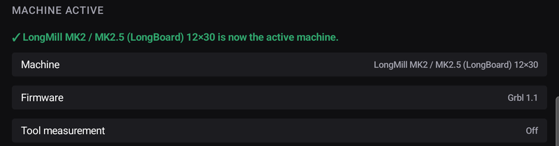 The new machine is active