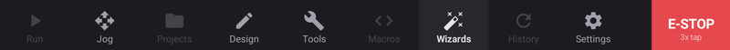 The tab bar mid-activation